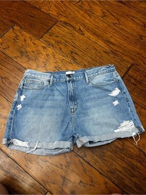 Frame Denim Light Blue Distressed Le beau short
